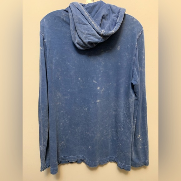 CALIN KLEIN Blue Hooded Men's Shirt - Picture 5 of 5